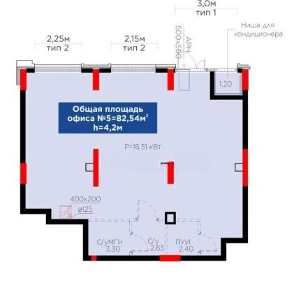 Коммерческое помещение 82.67 м², Астана